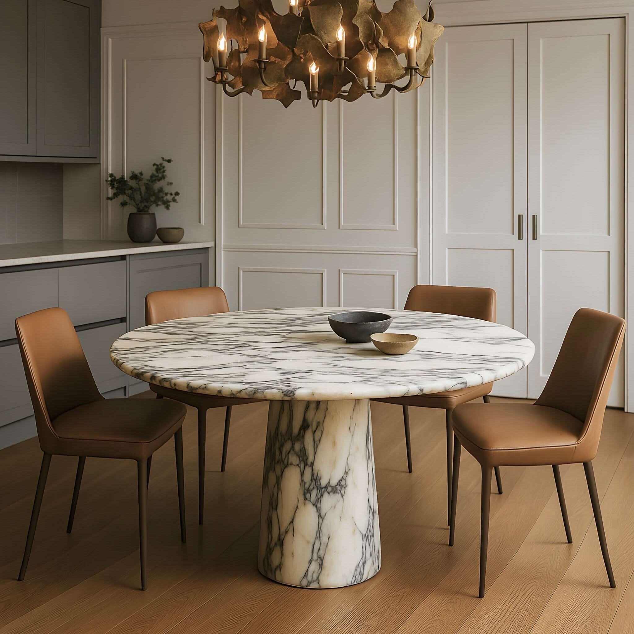Round Travertine Dining Table 3