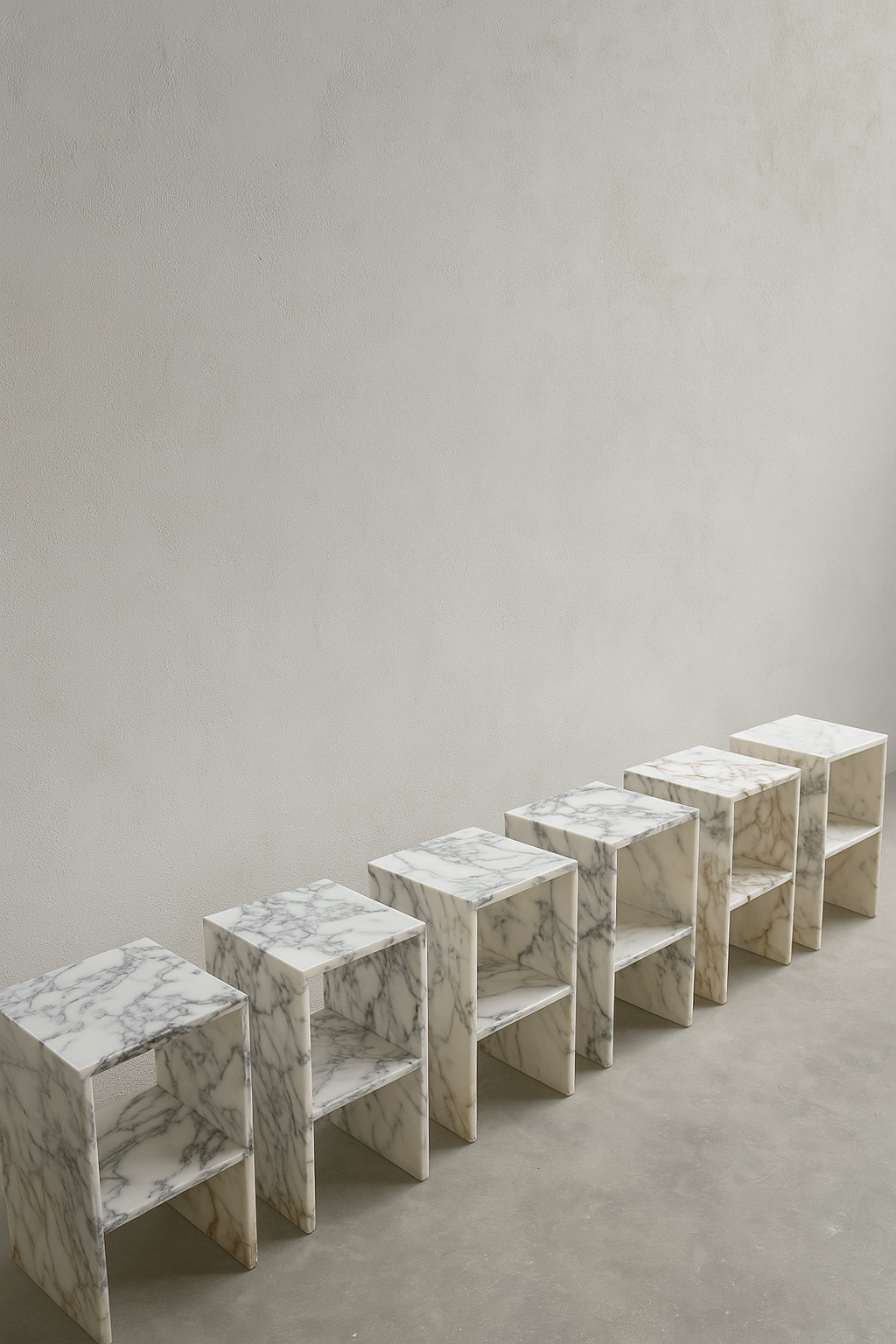 White Marble Bed Side Table Multiple