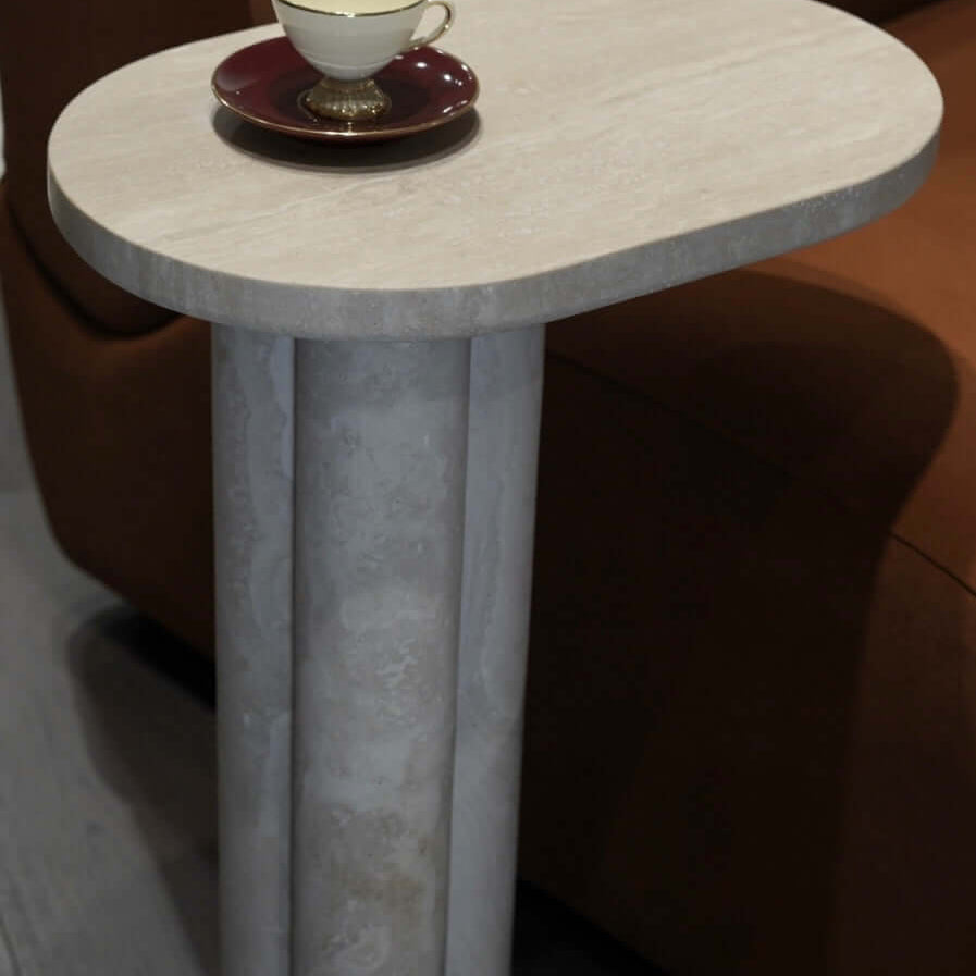 Travertine Stone Side Table