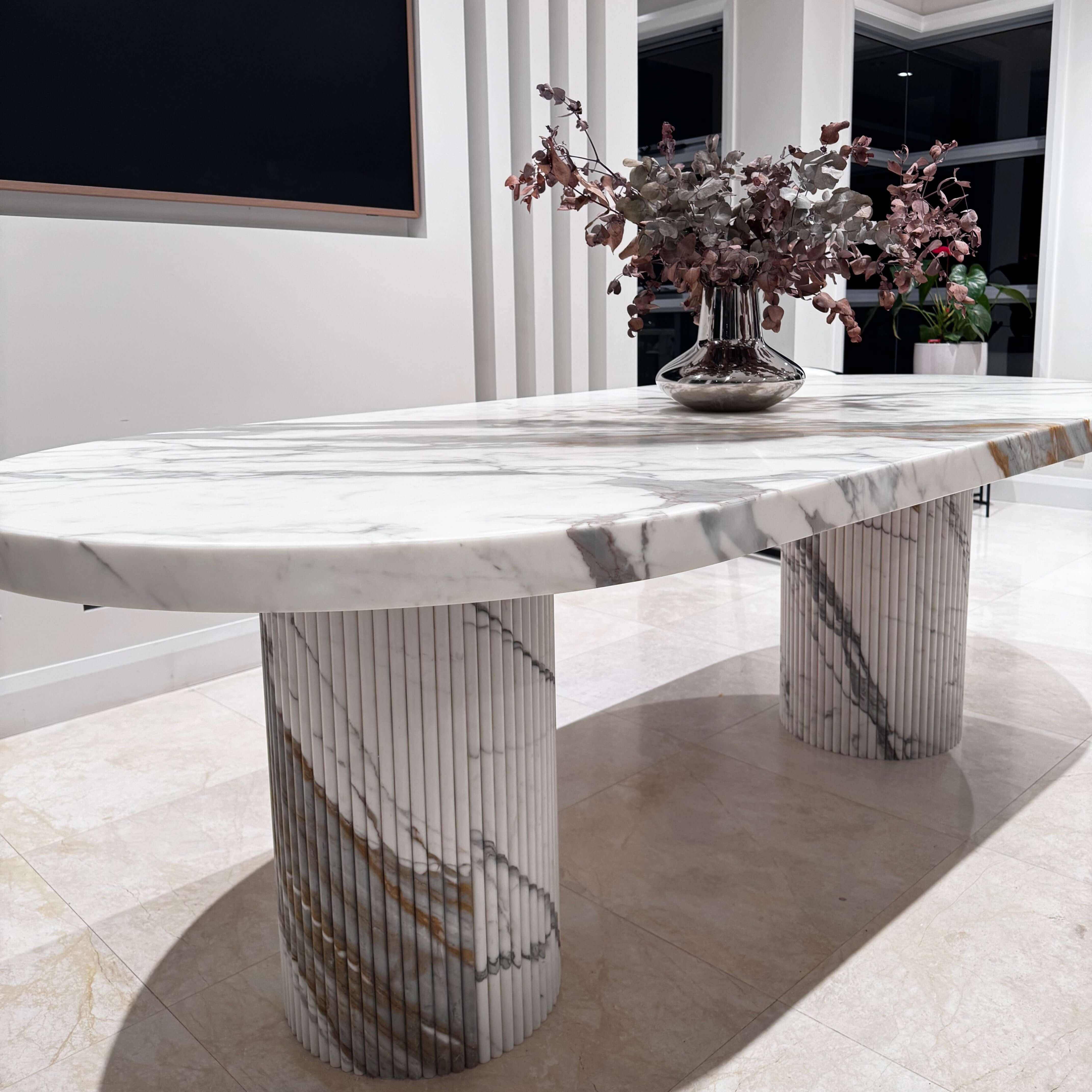 Oval Table 60 Marble Dining Table EdgeMod Modern White Oval Dining