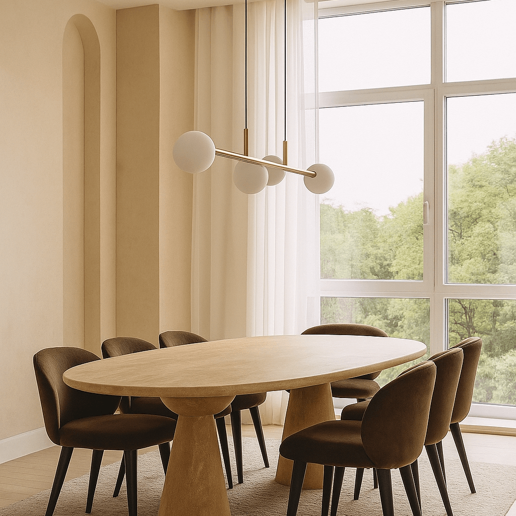 Oval Travertine Dining Table