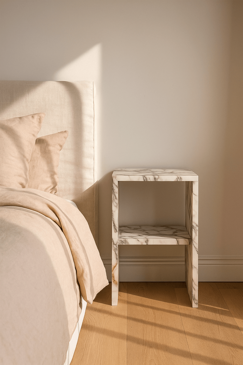 White Marble Bed Side Table Home