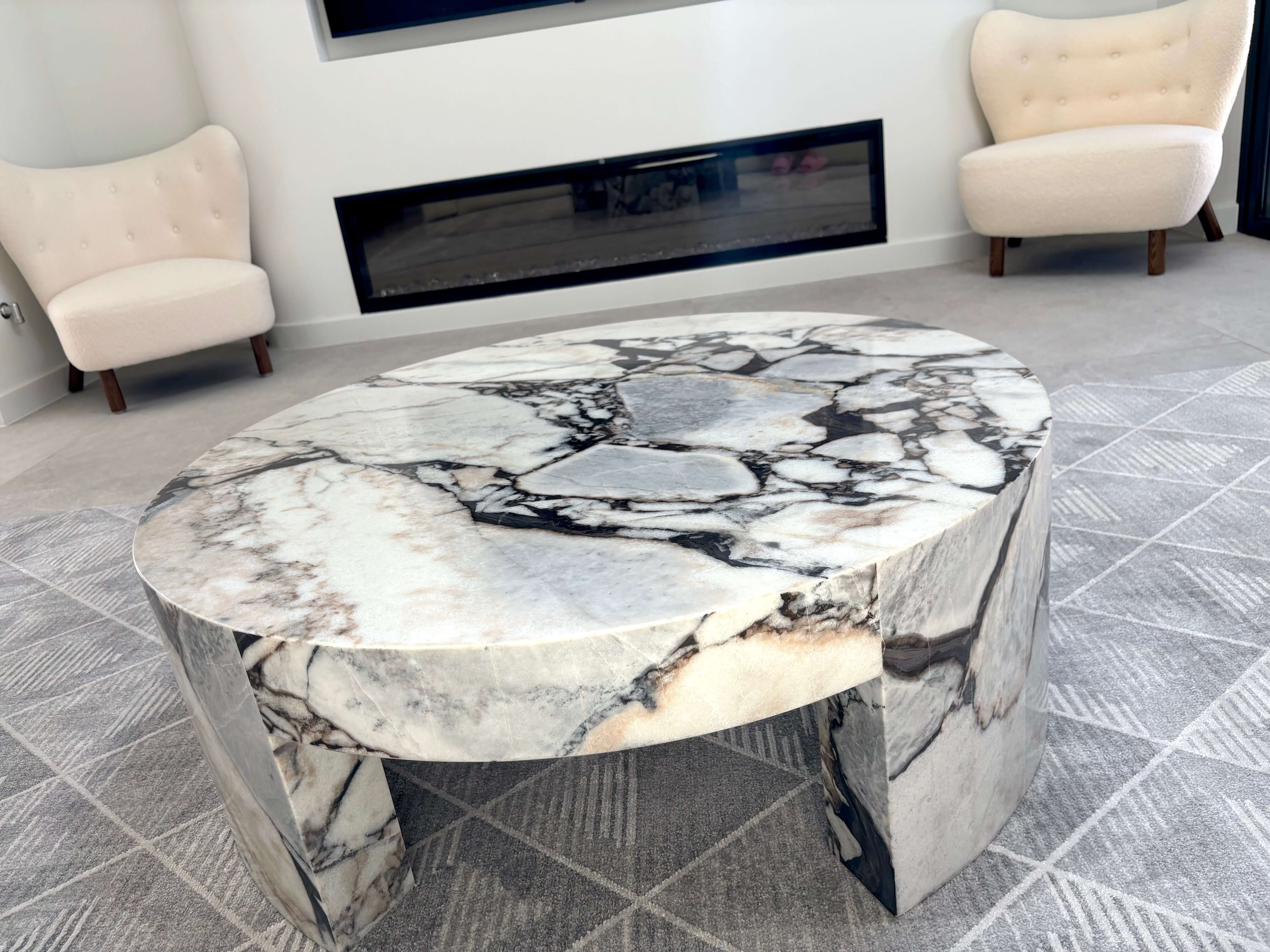 Medium Marble Coffee Table Living Room
