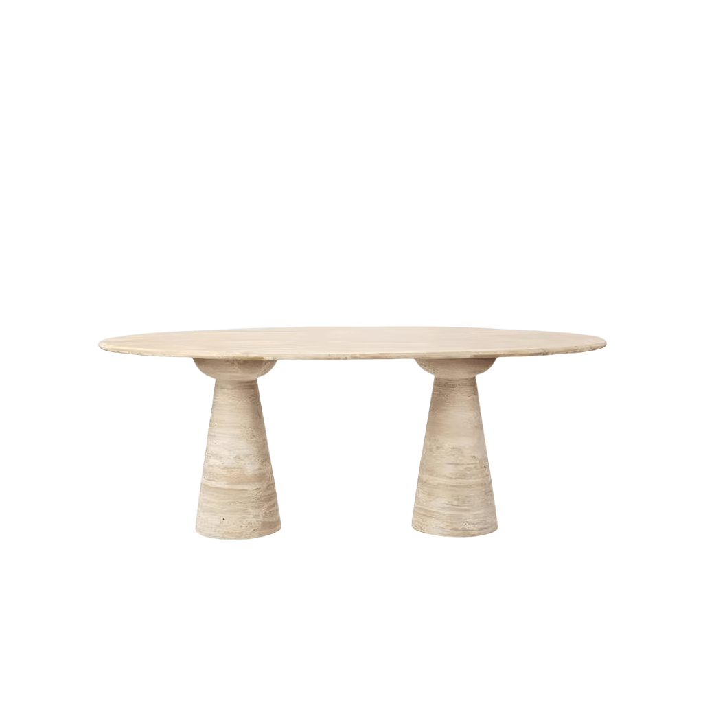 Oval Travertine Dining Table 1