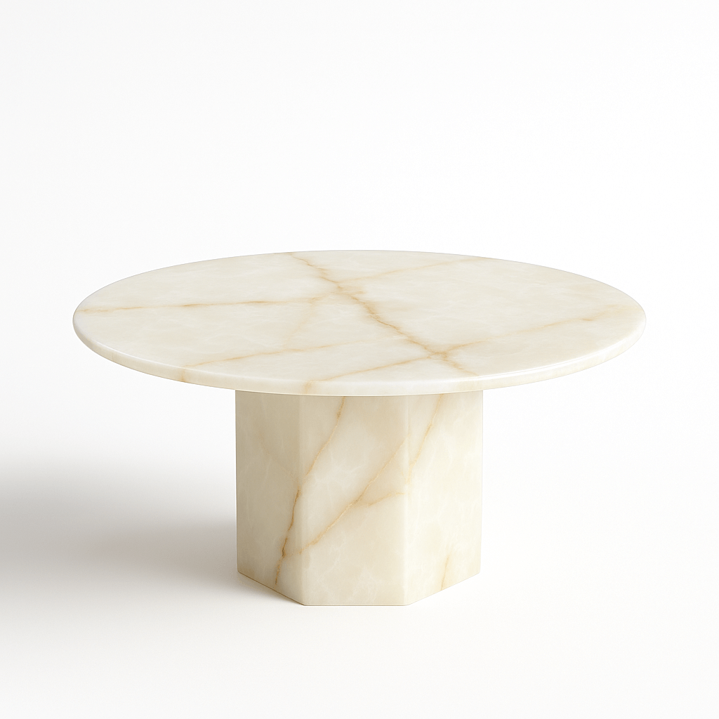 White Onyx Round Table