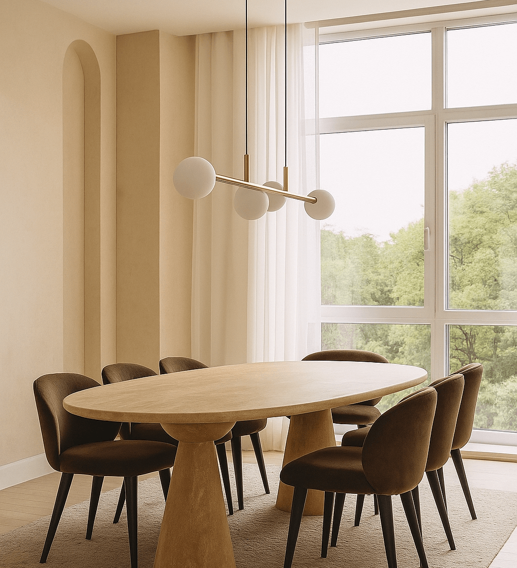 Oval Travertine Dining Table