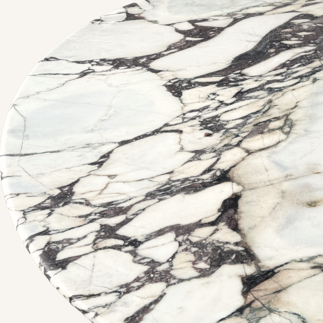 Round Calacatta Viola Marble Dining Table
