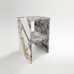 White Marble Bed Side Table Close Up
