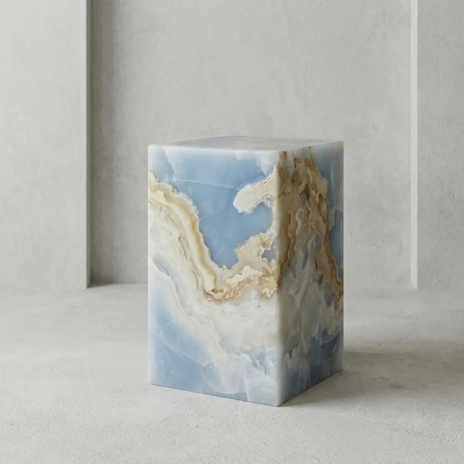 Blue Onyx Marble Plinth