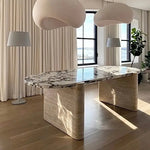 Calacatta Viola Marble Oval Dining Table
