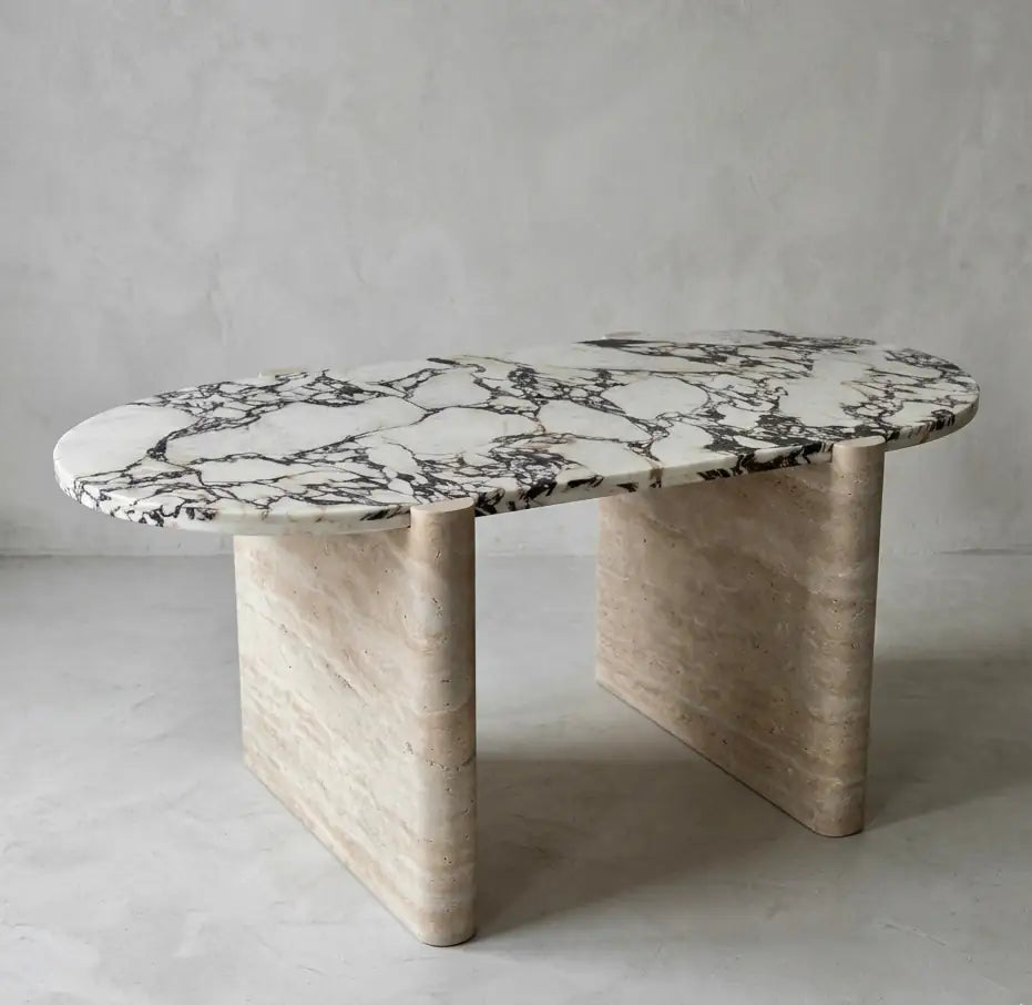 Calacatta Viola Marble Oval Dining Table