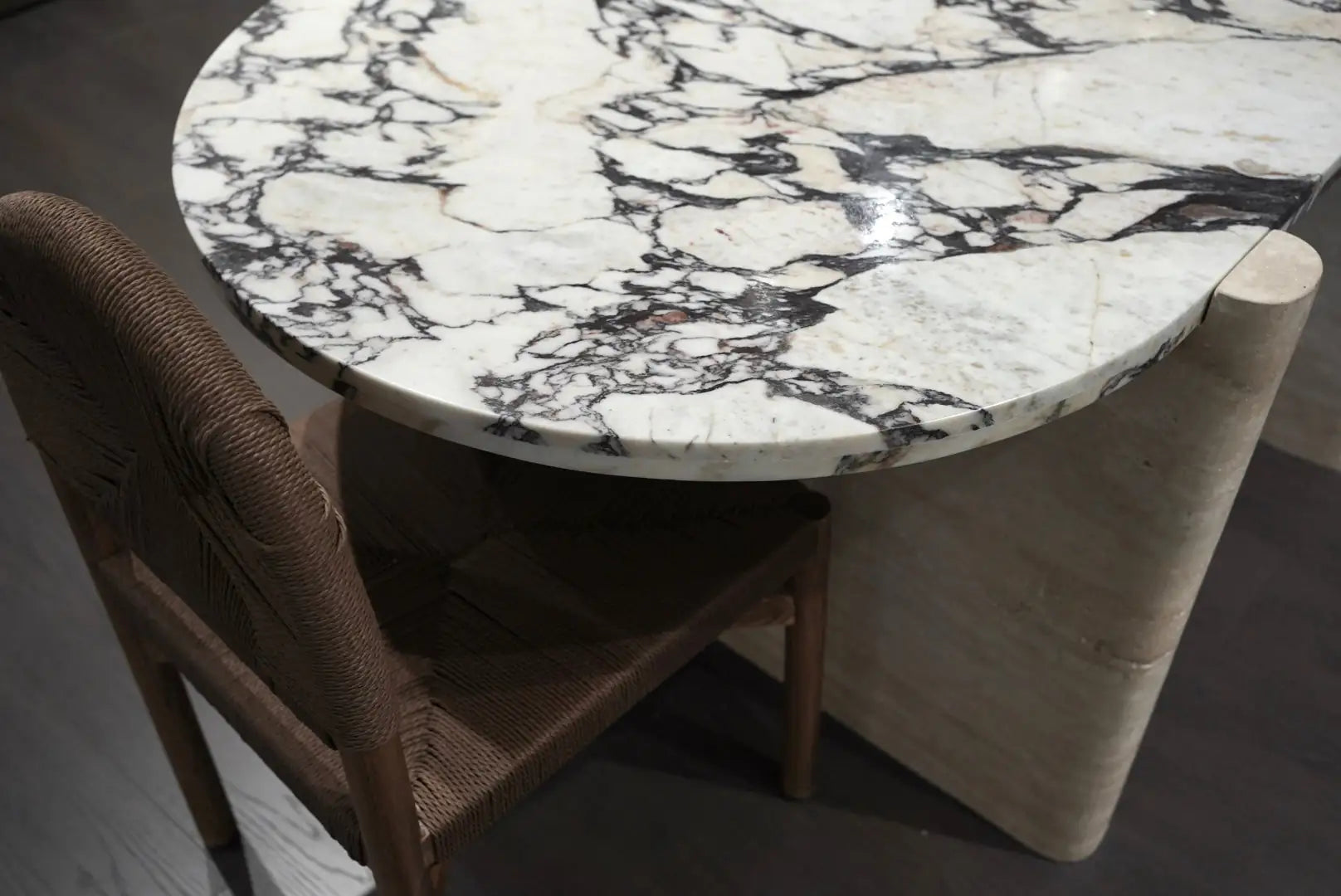 Calacatta Viola Marble Oval Dining Table