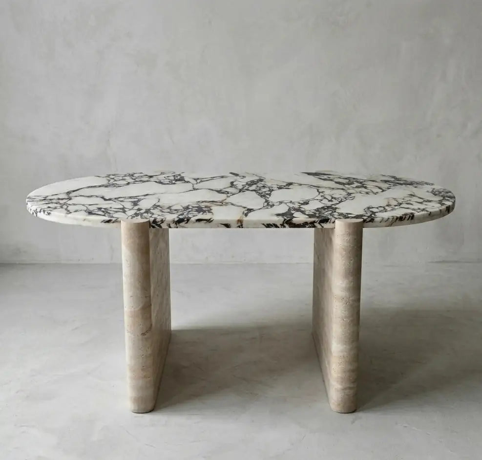 Calacatta Viola Marble Oval Dining Table