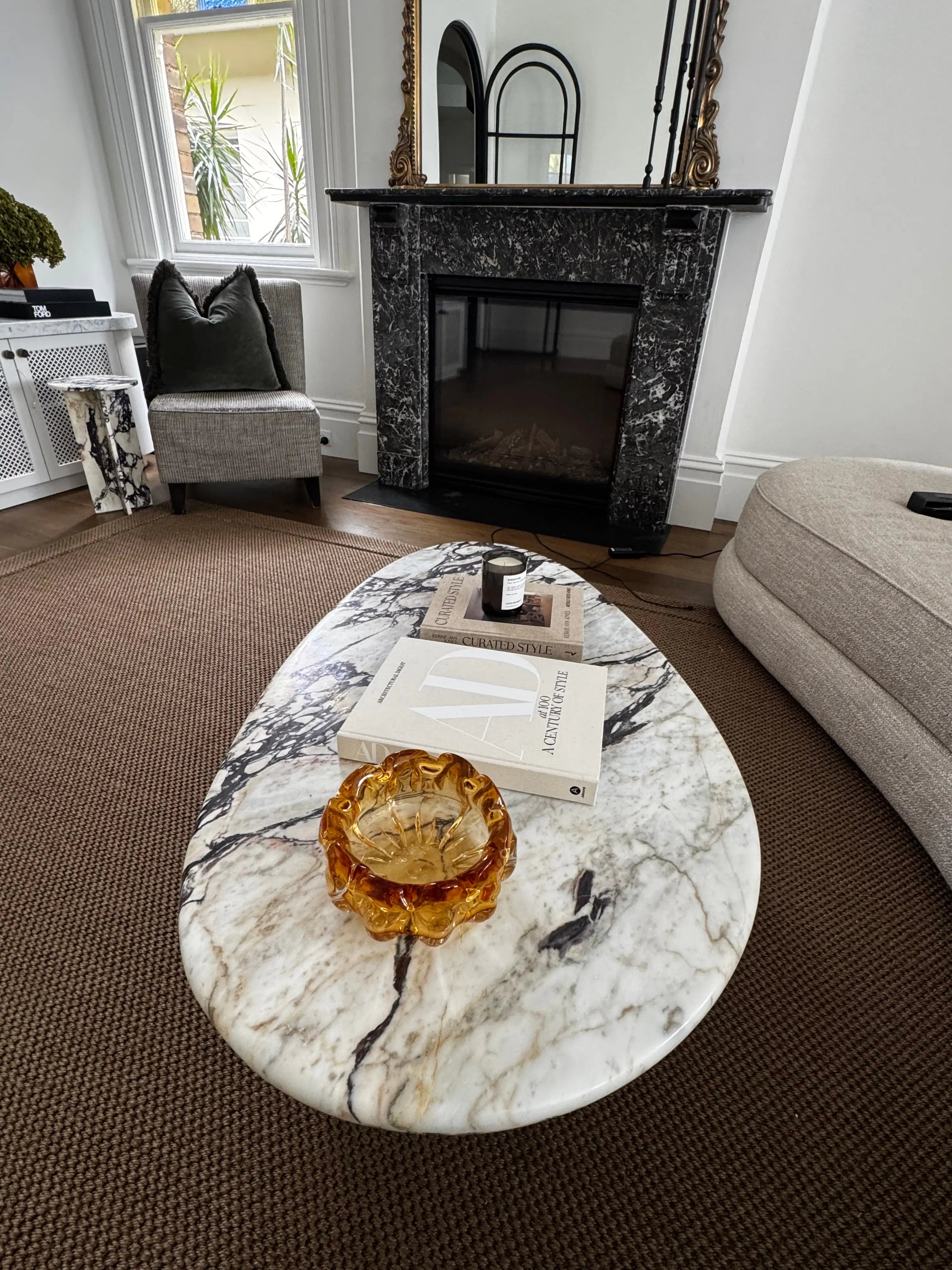 Calacatta Viola Oval Marble Coffee Table