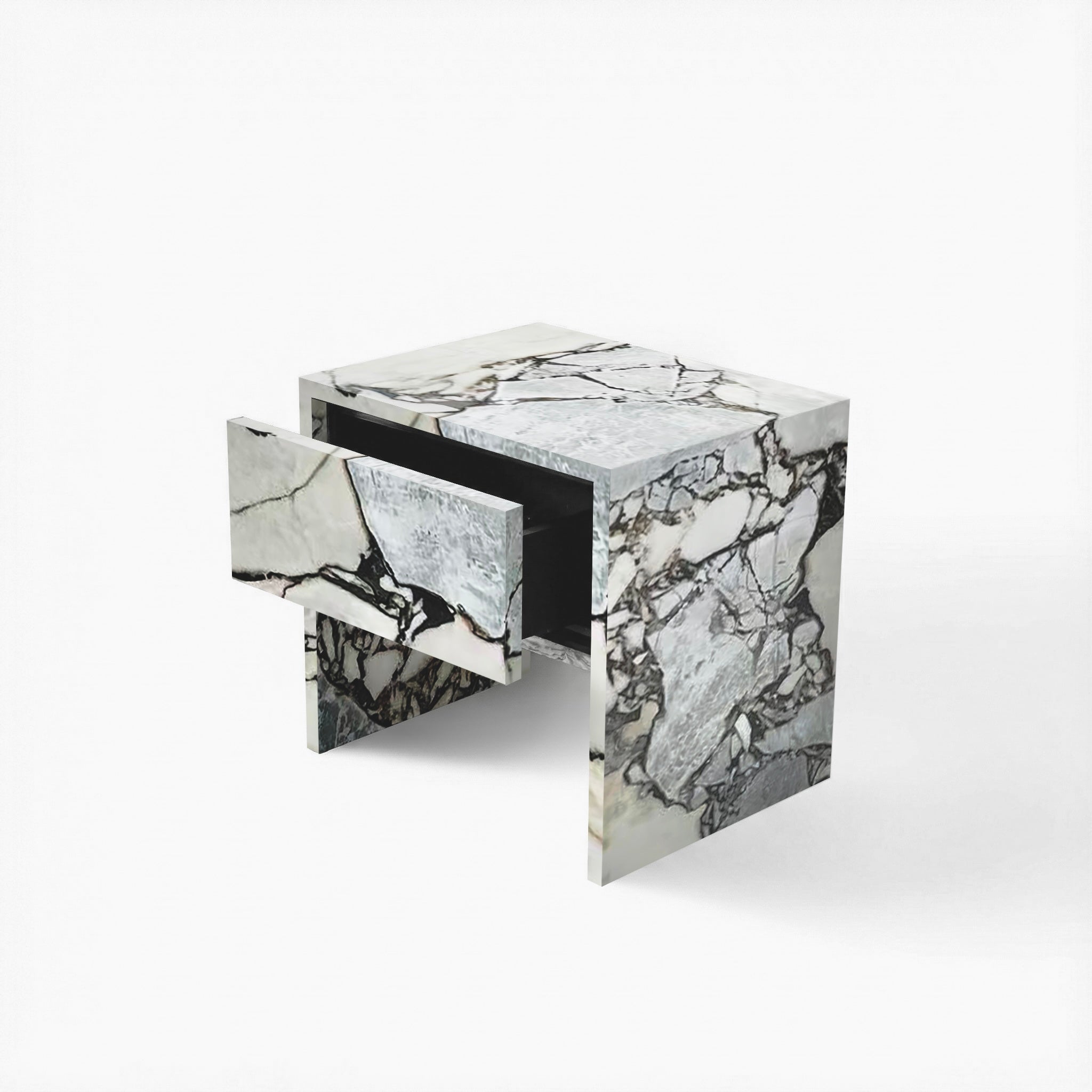 Red Marble Bedside Table