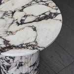 Large Round Calacatta Viola Marble Side Table