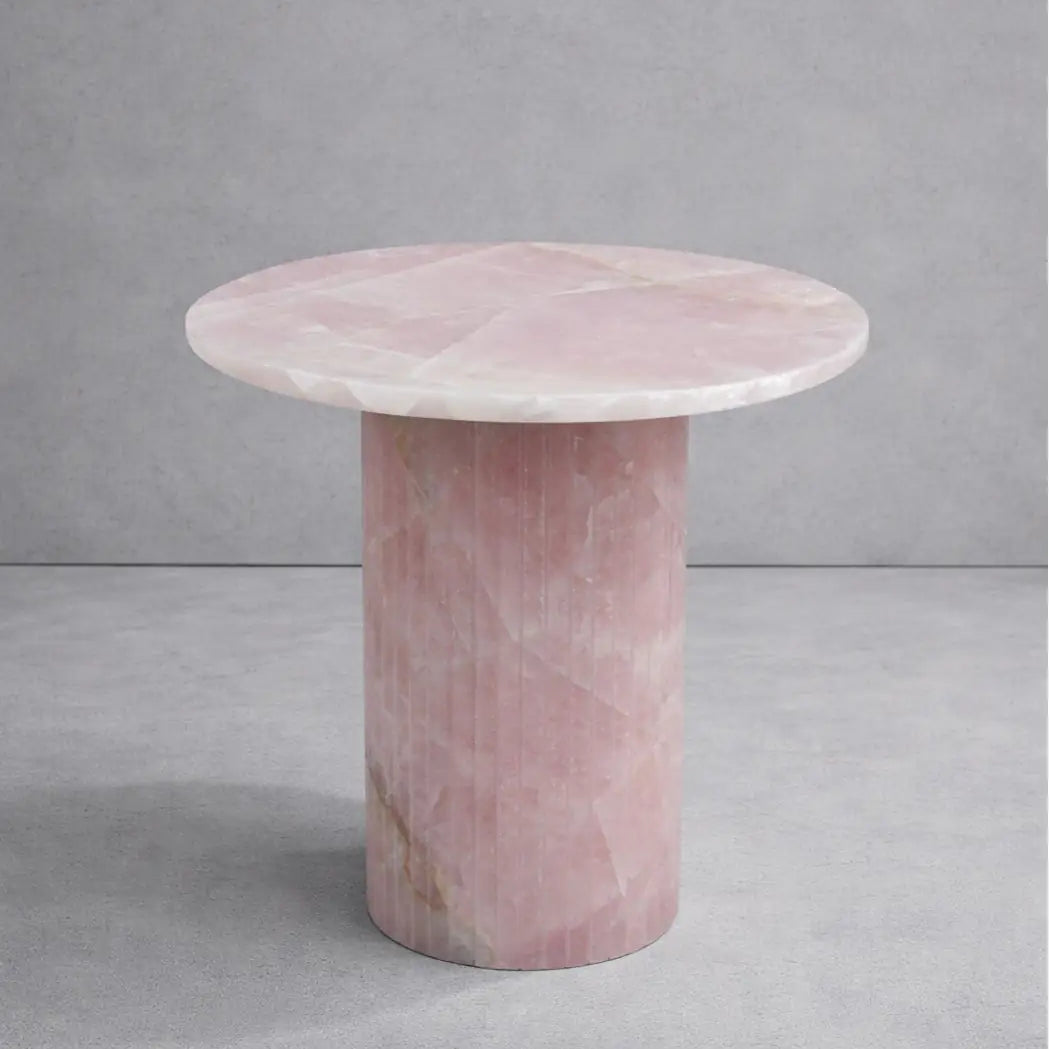 Large Round Calacatta Viola Marble Side Table