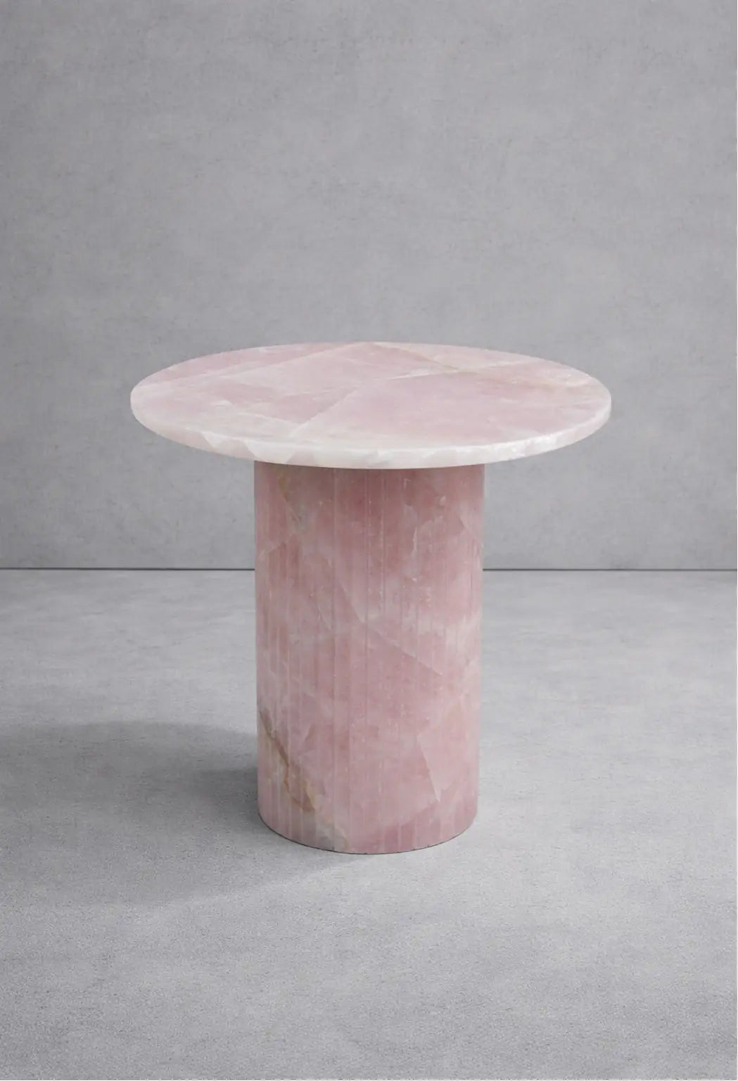 Large Round Calacatta Viola Marble Side Table