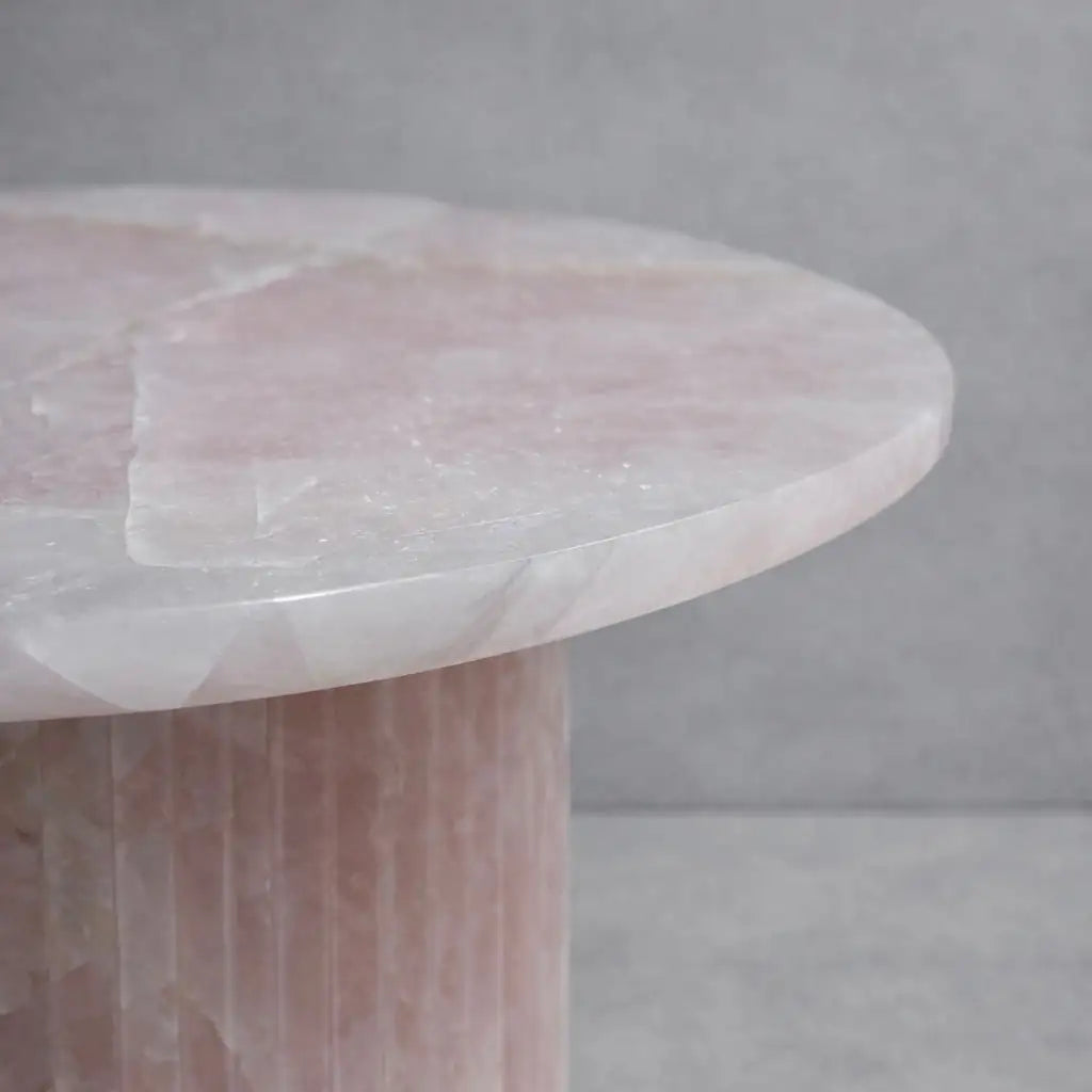 Large Round Calacatta Viola Marble Side Table
