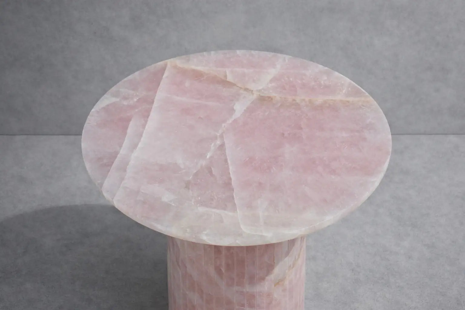 Large Round Calacatta Viola Marble Side Table