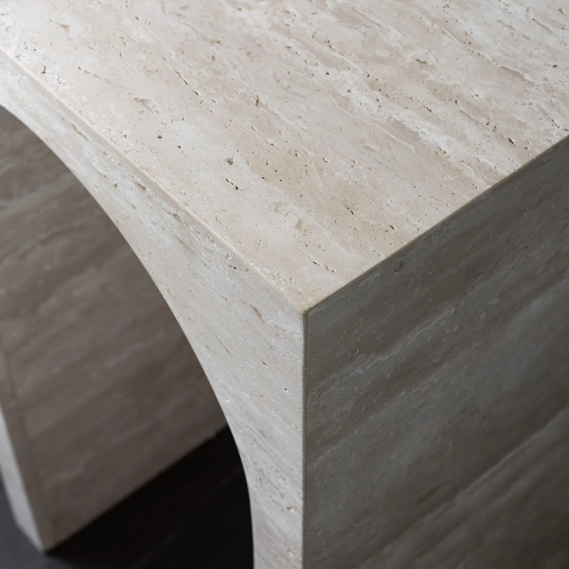 Travertine Marble Arch Console Table