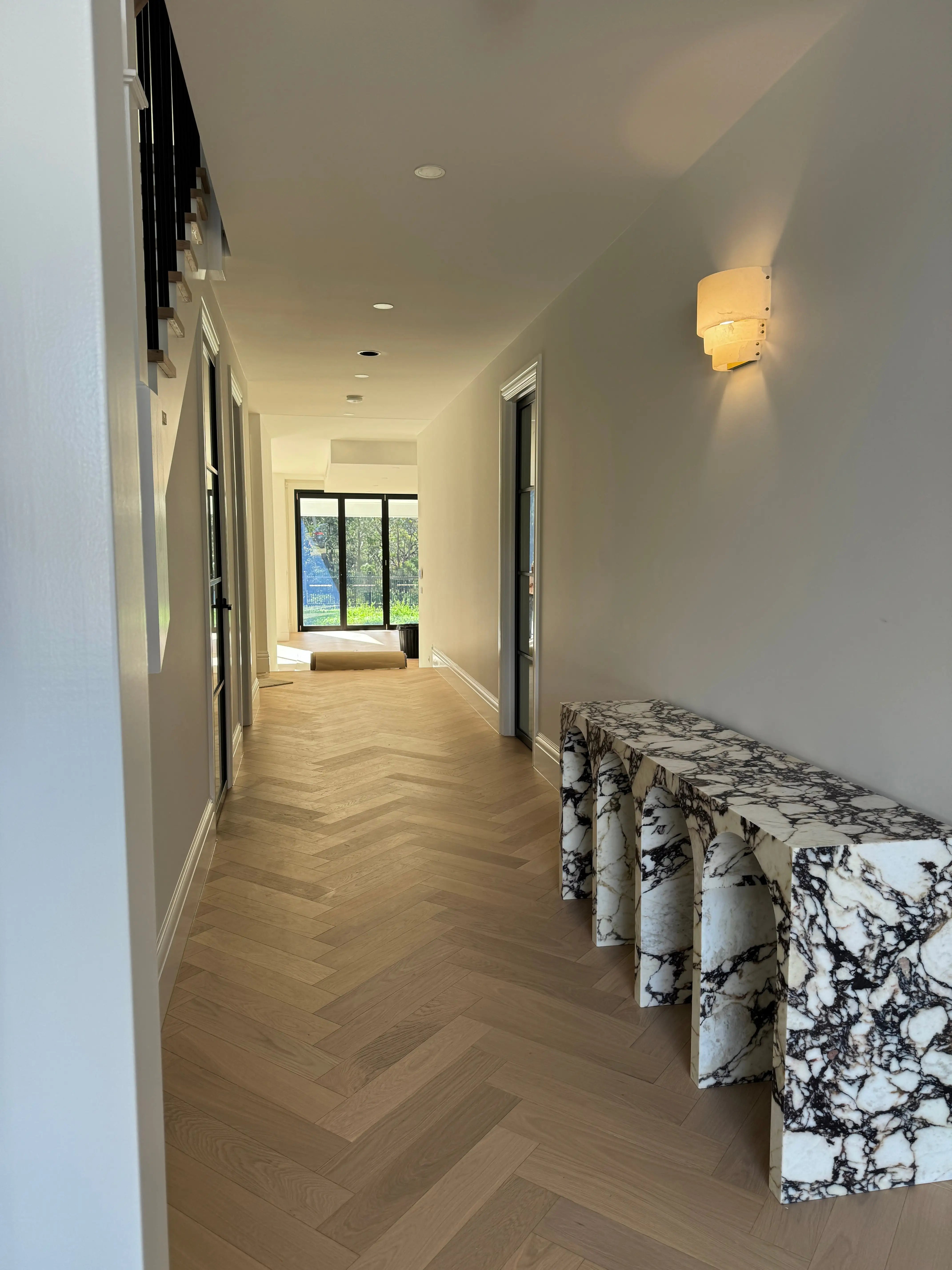 Travertine Marble Arch Console Table