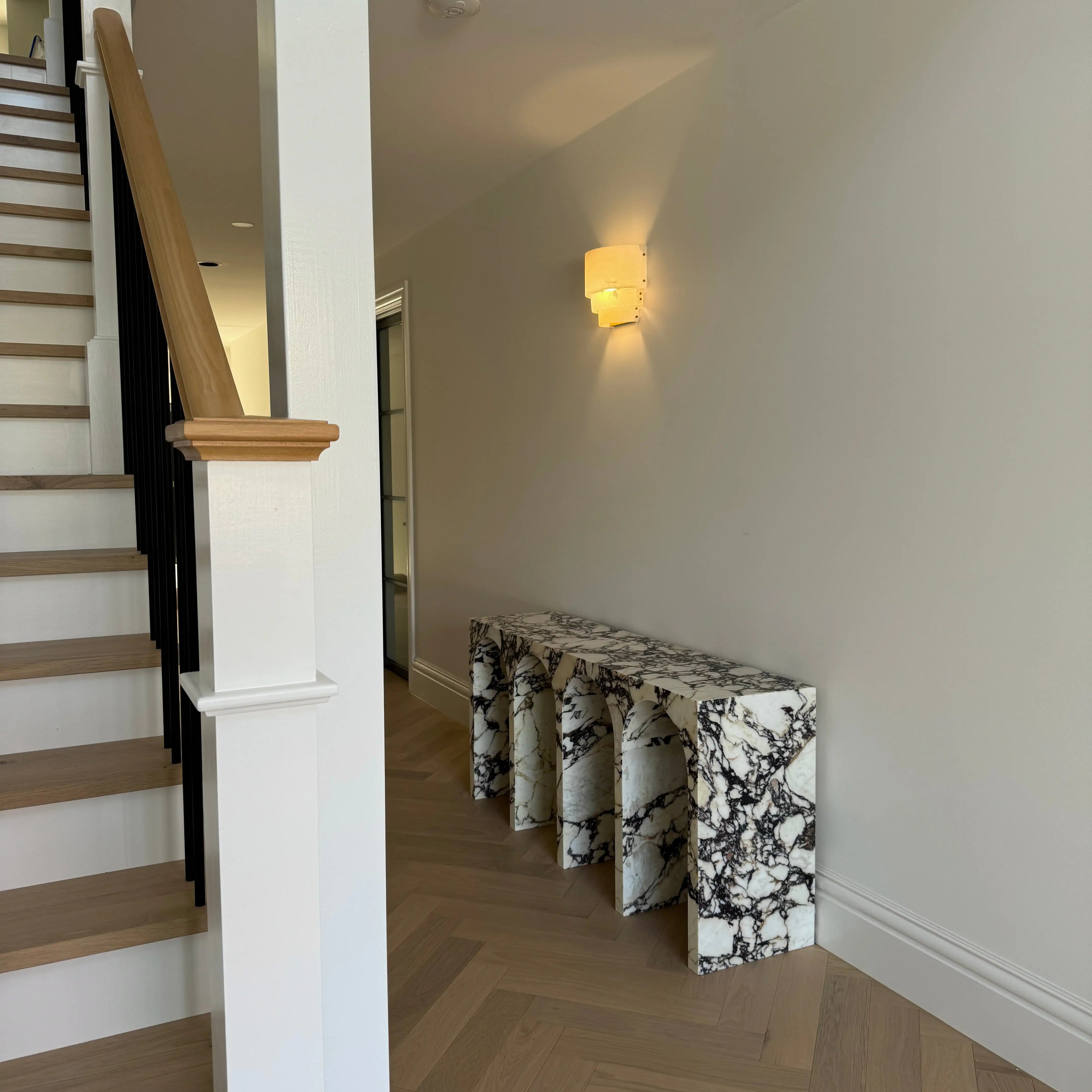Travertine Marble Arch Console Table