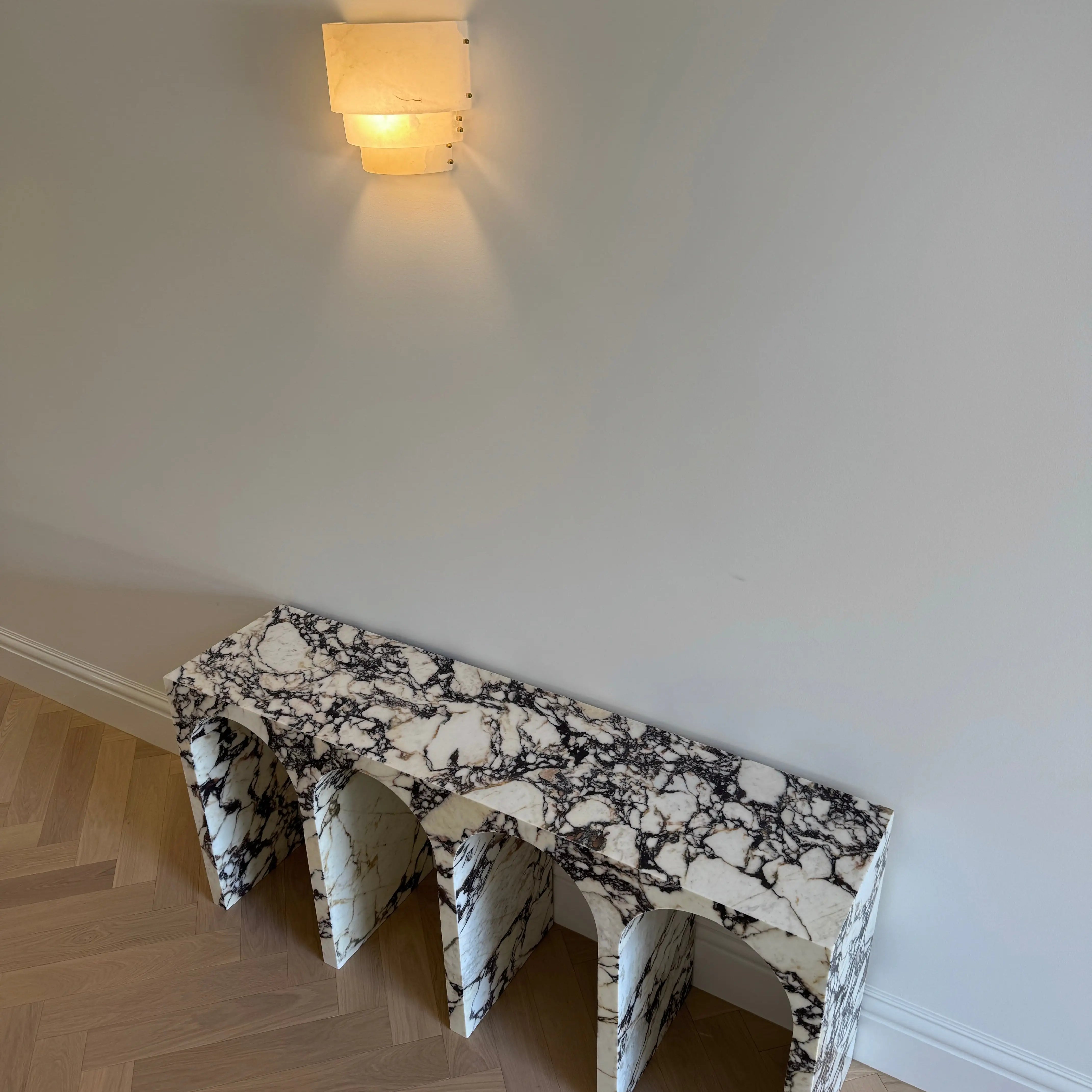 Travertine Marble Arch Console Table