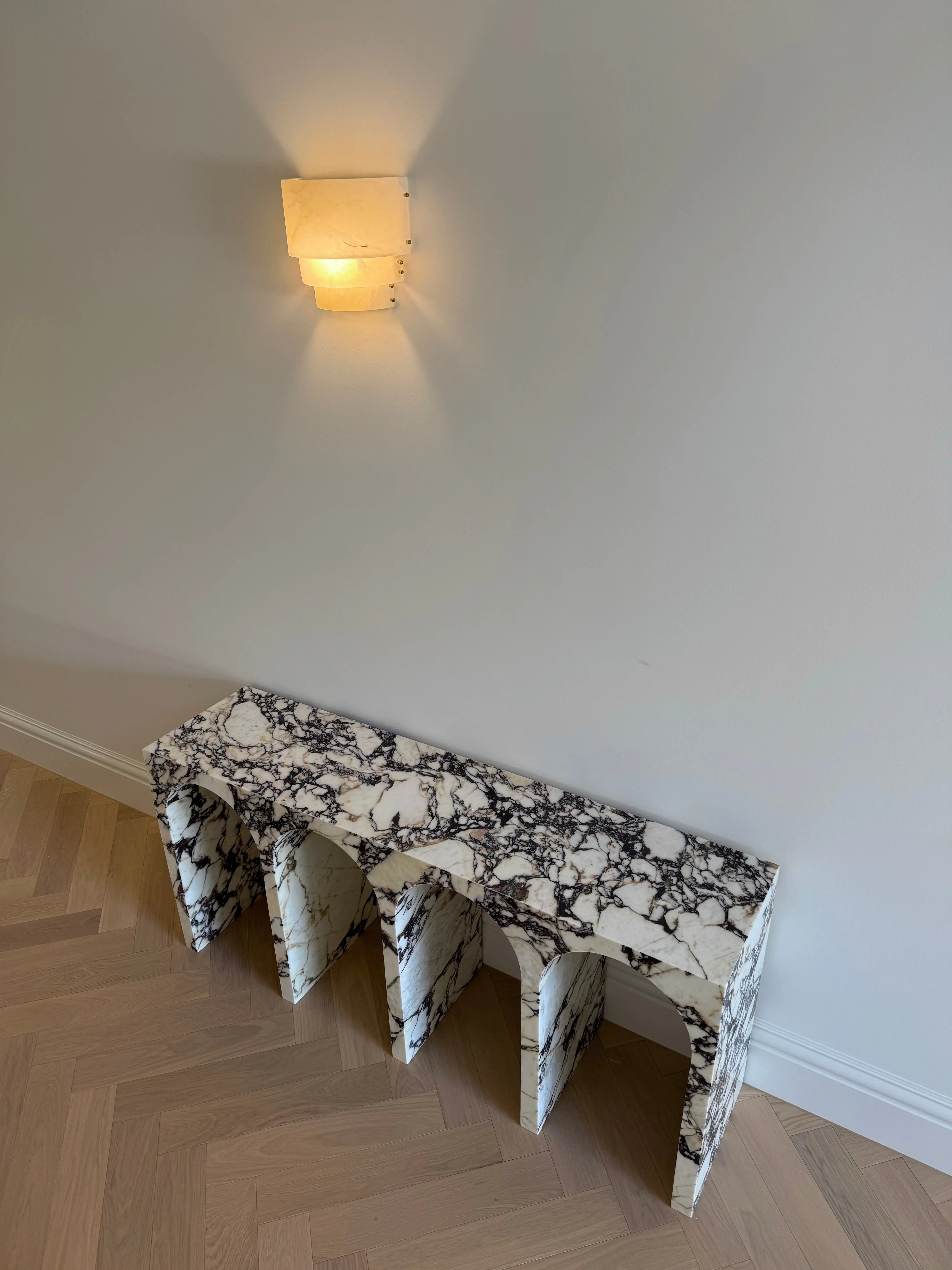 Travertine Marble Arch Console Table