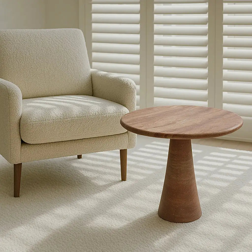 Travertine Side Table