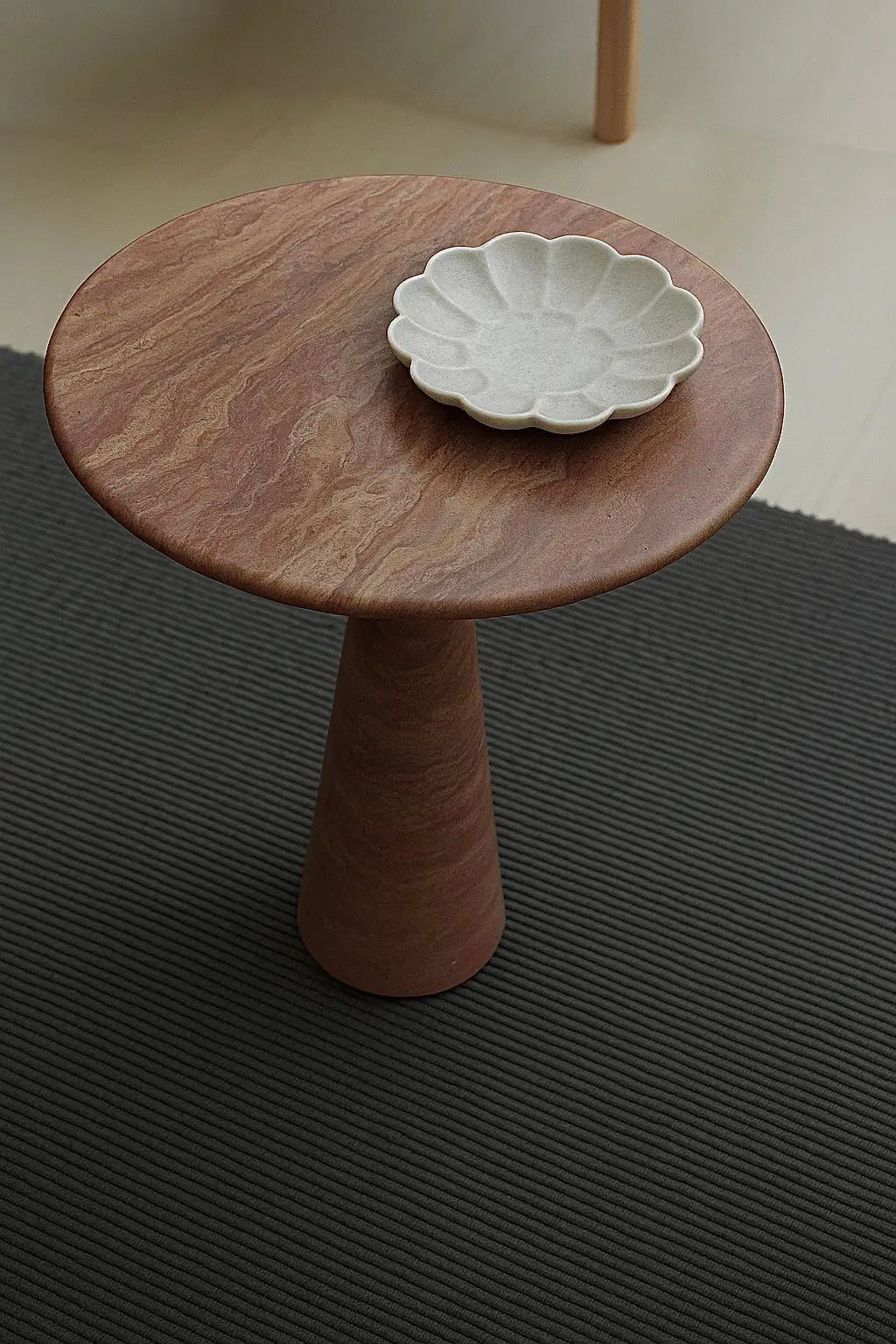 Travertine Side Table
