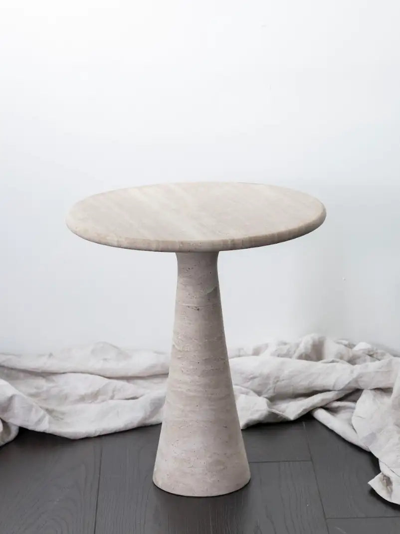 Travertine Side Table