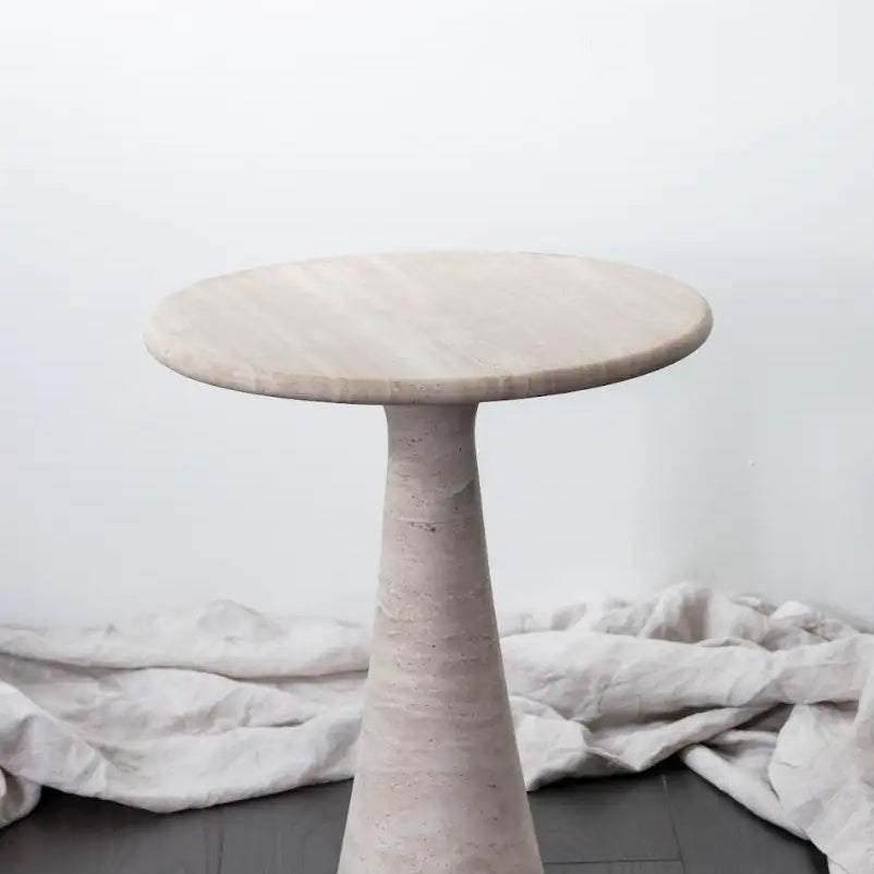 Travertine Side Table