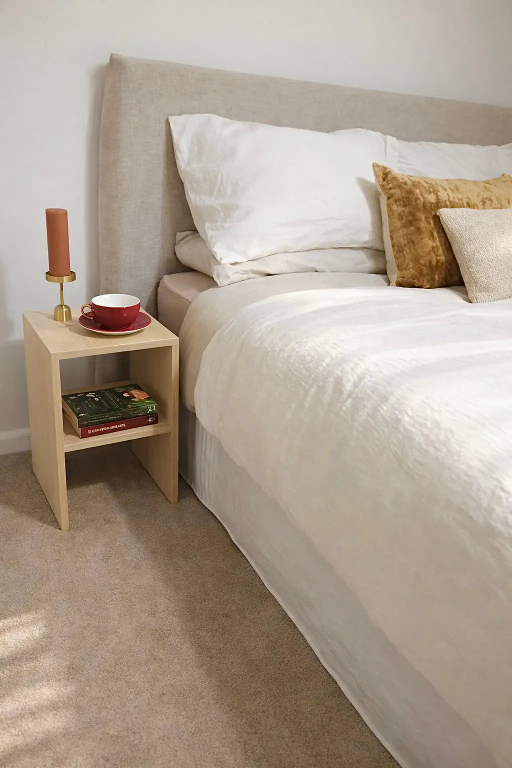 Travertine Square Side Table