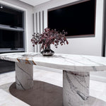 White Marble Oval Dining Table
