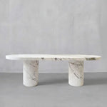 White Marble Oval Dining Table