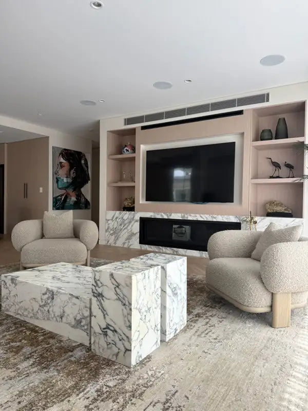 White Marble Plinth Coffee Table