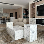 White Marble Plinth Coffee Table