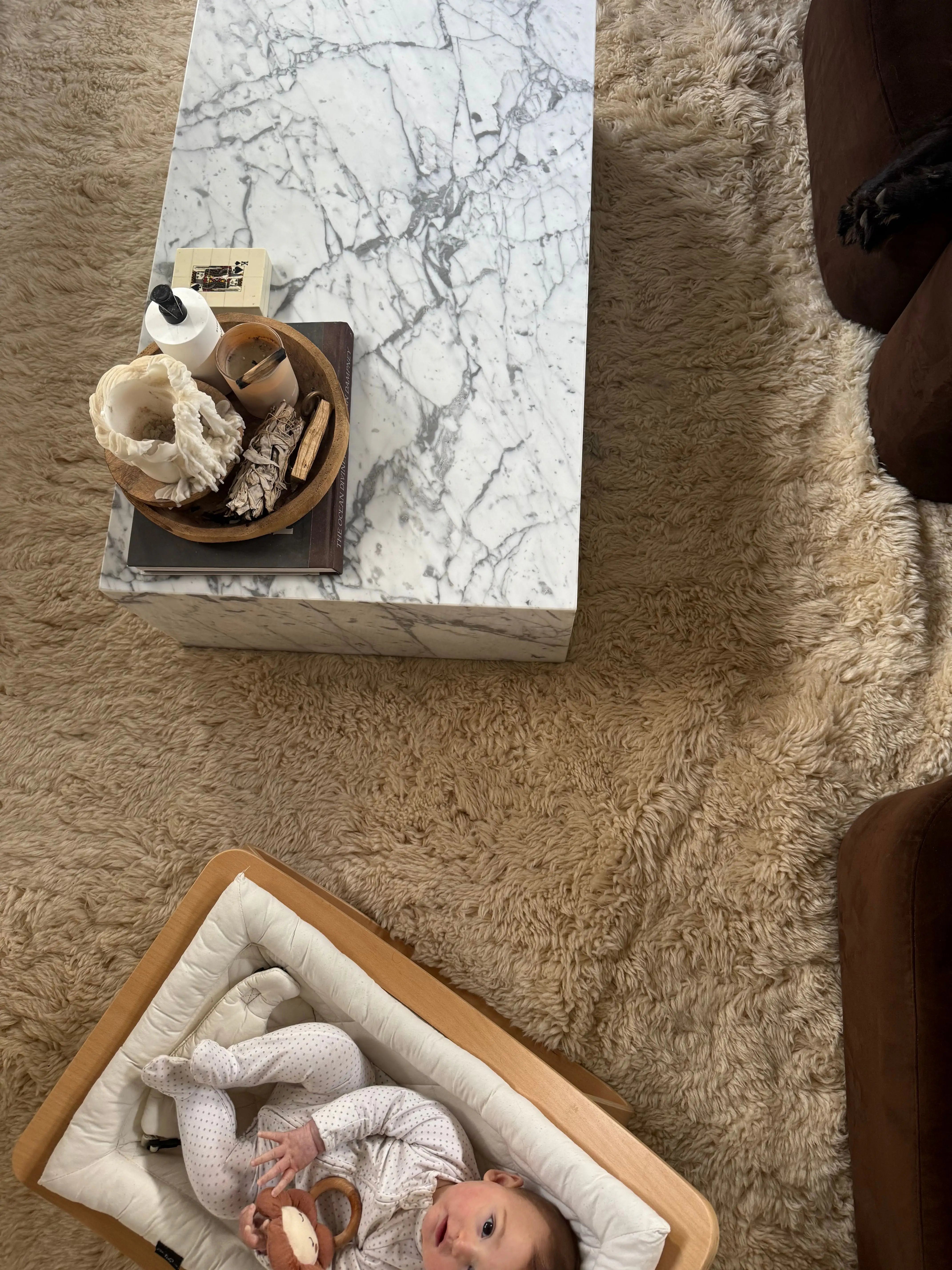 White Marble Plinth Coffee Table