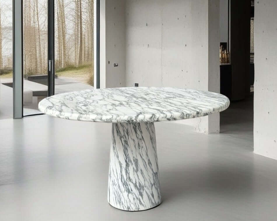 White Round Marble Dining Table