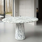 White Round Marble Dining Table