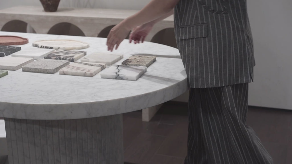 Close Up of Marble Selection for Tables