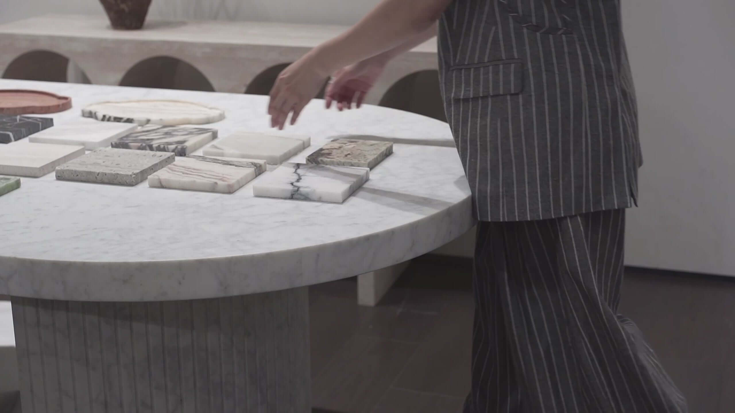 Close Up of Marble Selection for Tables