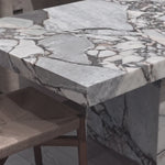 Close Up of Large Marble Dining Table