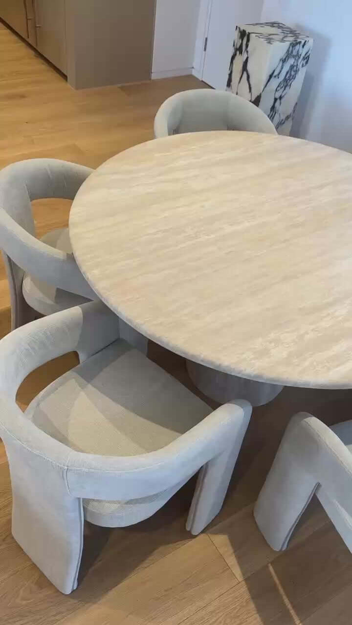 Round Travertine Dining Table 4